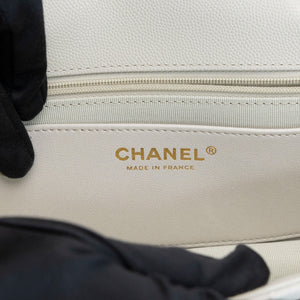 CHANEL 25B CC MINI FLAP BAG PALE SAGE GREEN CAVIAR LEATHER GHW (MICROCHIP)