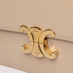 CELINE CLASSIQUE TRIOMPHE BAG SHINY CALFSKIN BEIGE GHW
