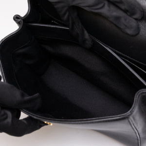 SAINT LAURENT SAC MOUJIK TOP HANDLE BLACK GRAINED LEATHER GHW