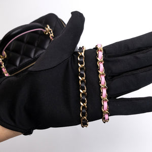 CHANEL 23P VANITY TOP HANDLE LAMBSKIN LEATHER BLACK BAG