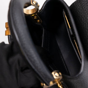 LOUIS VUITTON CAPUCINES NANO HANDBAG BLACK GHW