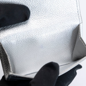 LOUIS VUITTON LOCK MINI TRIFOLD WALLET SILVER LEATHER SHW (MICROCHIP)