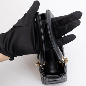 CHRISTIAN DIOR MINI LADY DIOR LAMBSKIN BLACK GHW