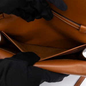 CELINE DOUBLE FLAP TRIOMPHE CANVAS WALLET ON STRAP GHW