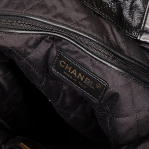 CHANEL 22 BACKPACK CALFSKIN BLACK GHW (MICROCHIP)