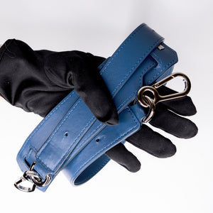LOEWE LARGE PUZZLE BLUE CALF SKIN LEATHER SHW