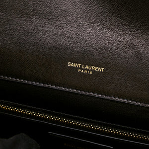 SAINT LAURENT GABY QUILTED SATCHEL BAG BLACK LAMBSKIN LEATHER GHW