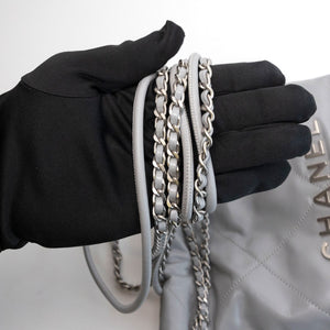 CHANEL MINI 22 BAG CALFSKIN LIGHT GREY SHW (MICROCHIP)