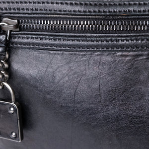 MIUMIU TOTE BAG CALFSKIN LEATHER BLACK