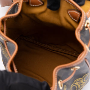 CELINE MINI BACKPACK FOLCO TRIOMPHE CANVAS / CALFSKIN BLACK GHW