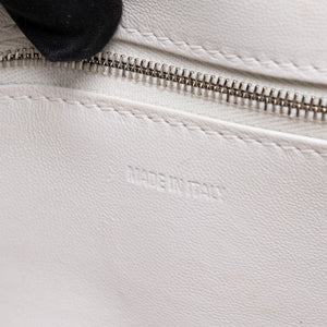 BALENCIAGA MEDIUN DOWNTOWN SHOULDER BAG EMBOSSED LEATHER WHITE SHW