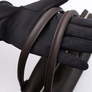 THE ROW TOP HANDLE ESPRESSO CALFSKIN LEATHER SHW