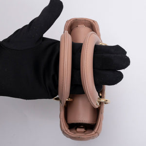 CHRISTIAN DIOR D-JOY MICRO BAG PINK LAMBSKIN LEATHER LGHW