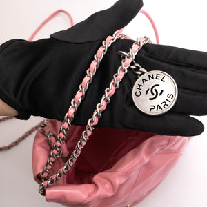 CHANEL MINI 22 BAG SHINY CALFSKIN PINK SHW (MICROCHIP)