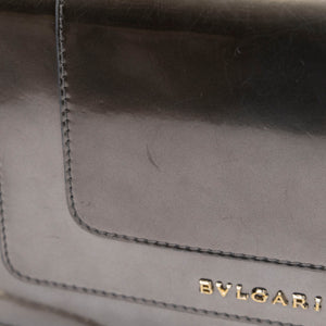BVLGARI SERPENTI FOREVER SHOULDER BAG SILVER METALLIC LEATHER SHW