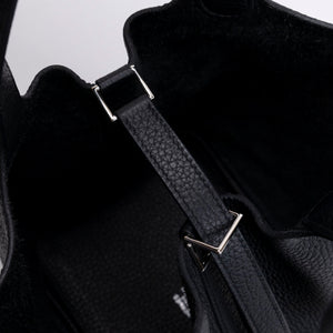 HERMES PICOTIN 18 LOCK BAG BLACK SHW STAMP C