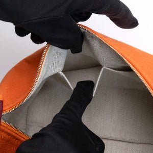 HERMES SMALL BRIDE-A-BRAC TRAVEL CASE ORANGE FEU CANVAS SHW