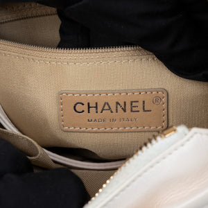 CHANEL SMALL GABRIELLE HOBO BAG WHITE CALFSKIN MULTICOLOUR HARDWARE