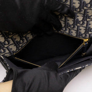 CHRISTIAN DIOR 30 MONTAIGNE EAST WEST BAG WITH CHAIN OBLIQUE JACQUARD BLUE GHW