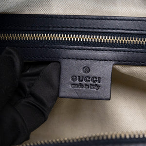 GUCCI MONOGRAM VINTAGE WEB BOSTON BAG NAVY GG CANVAS GHW