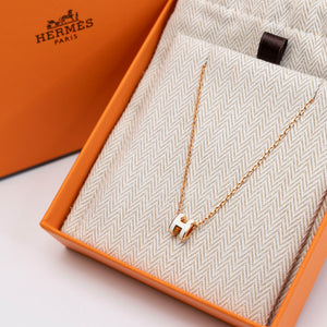 HERMES MINI POP H NECKLACE BLANC GHW