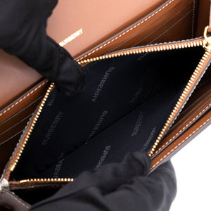 BURBERRY HANNAH WALLET ON CHAIN CALFSKIN / CANVAS GHW