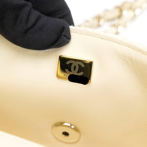 CHANEL CRUISE 2025/26 MINI CLASSIC HANDBAG TWEED LIGHT YELLOW GHW (MICROCHIP)