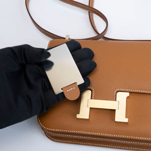 HERMES MINI CONSTANCE EPSOM GOLD GHW STAMP K