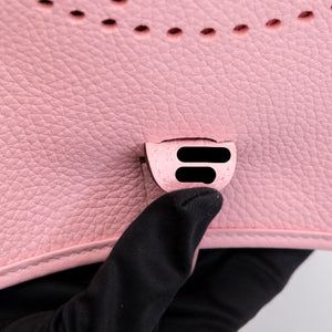 HERMES EVELYNE 23 CLEMENCE LEATHER ROSE SAKURA SHW STAMP K