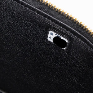 CHANEL LONG VANITY CASE BLACK SHINY CALFSKIN LEATHER GHW  (MICROCHIP)