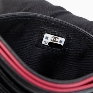 CHANEL 19 CARD HOLDER BLACK QUILTED LAMBSKIN GHW