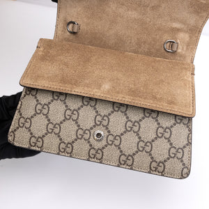 GUCCI SMALL DIONYSUS TOP HANDLE BAG BEIGE GG SUPREME CANVAS / LEATHER SHW