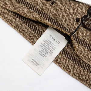GUCCI MUFFLER GG SUPREME SCARF BROWN