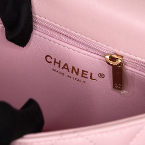 CHANEL 25P TOP HANDLE MINI FLAP BAG （MICROCHIP)