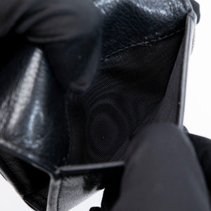 CHRISTIAN DIOR SADDLE LOTUS WALLET STONE BLACK GOATSKIN GHW