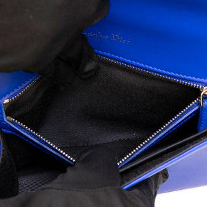 CHRISTAIN DIOR DIORAMA WALLET ON CHAIN BLUE LAMBSKIN LEATHER SHW