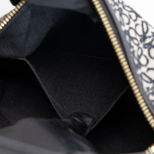 LOEWE CUBI ANAGRAM BAG JACQUARD CANVAS NAVY / BLACK GHW