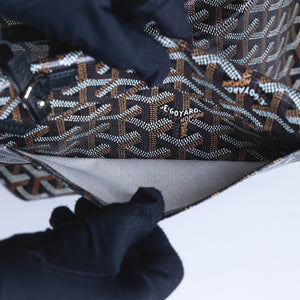 GOYARD SAINT LOUIS GM TOTE BAG GOYARDINE CANVAS/LEATHER  BLACK SHW
