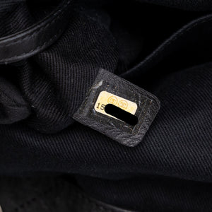 CHANEL LARGE QUILTED SHOULDER BAG CALFSKIN BLACK SHW