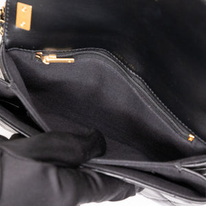 CHANEL 23K SLING SMALL FLAP BAG BLACK CALFSKIN LEATHER GHW