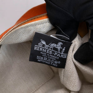 HERMES SMALL BRIDE-A-BRAC TRAVEL CASE ORANGE FEU CANVAS SHW