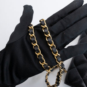 CHANEL 26C MINI FLAP BAG BLACK CAVIAR GHW (MICROCHIP)
