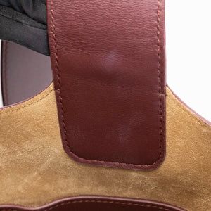 LOEWE MEDIUM PEBBLE BUCKET BAG DARK BURGUNDY CALFSKIN GHW