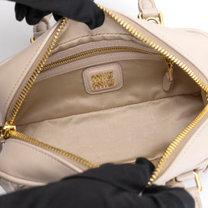 MIUMIU ARCADIE MATELASSE NAPPA LEATHER BAG POWDER PINK GHW