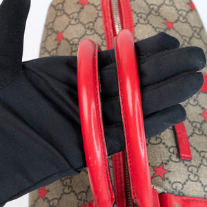 GUCCI GG SUPREME MEDIUM JOY BOSTON BAG BEIGE / RED GHW
