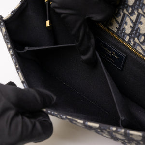 CHRISTIAN DIOR 30 MONTAIGNE CHAIN BAG OBLIQUE JACQUARD BLUE GHW