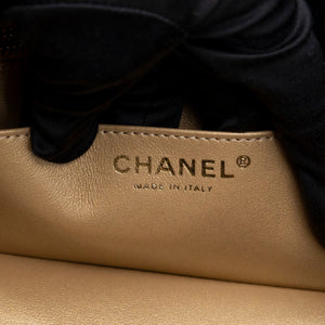 CHANEL 26C PEARL CRUSH MINI RECTANGULAR FLAP BLACK LAMBSKIN LEATHER GHW ( MICROCHIP)