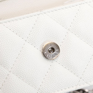 CHANEL CC MINI BAG WHITE CALFSKIN SHW