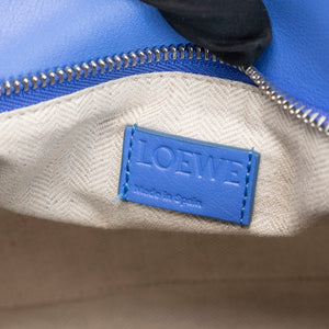 LOEWE MINI PUZZLE BUM BAG BLUE CALFSKIN SHW