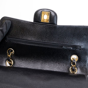 CHANEL SMALL CLASSIC DOUBLE FLAP BAG BLACK CAVIAR GHW